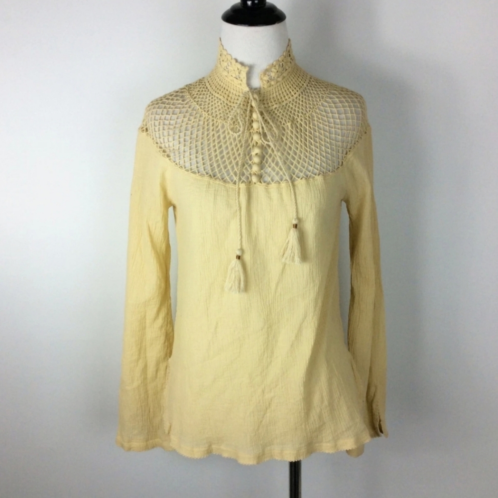 Free People On The Island Crochet Blouse. Size: XS. - Picture 4 of 14